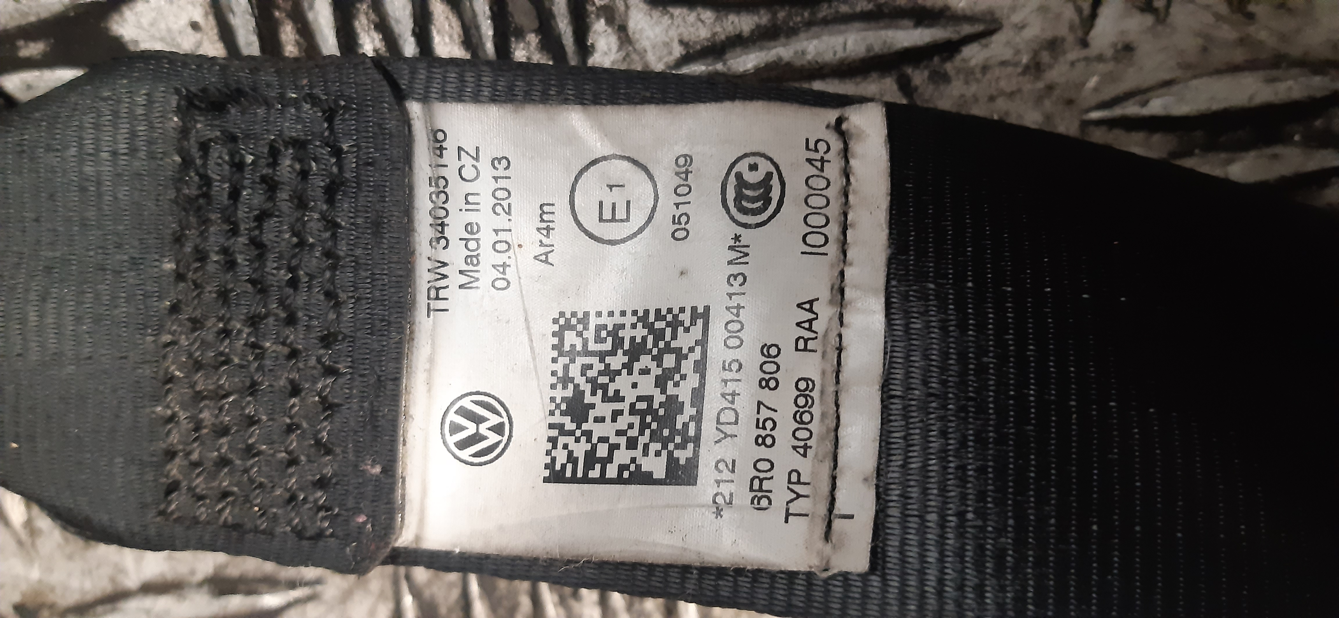 Cintura Post DX VW Polo 1.2b 2014 5P 6R0857806 CINTU987